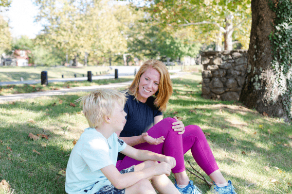 Therapist Charlottesville VA. Therapist Raleigh NC - woman and child sitting on the grass